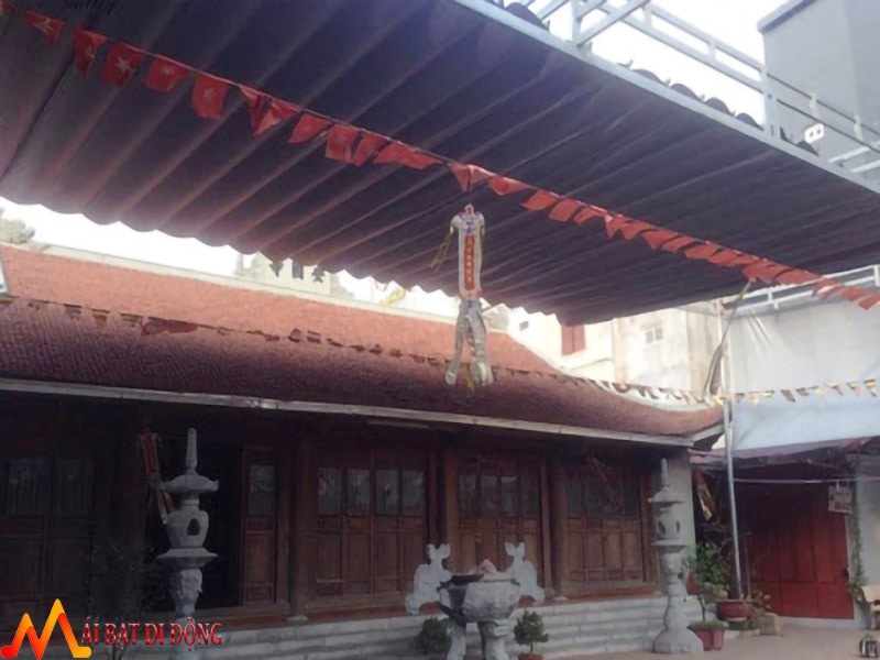 mái bạt di động che sân chùa