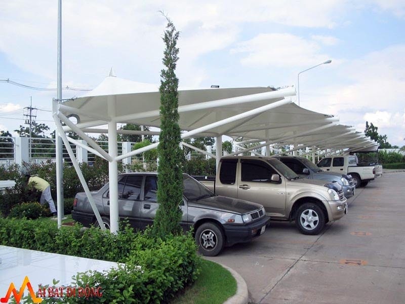 mái che bạt căng bãi xe