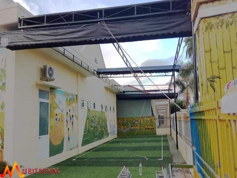 mái che xếp kéo dây