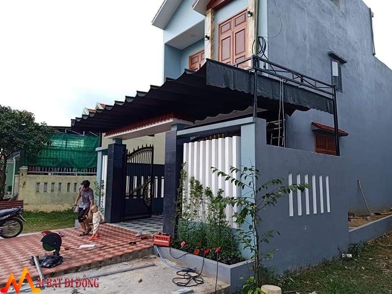 Lắp đặt mái che xếp lượn sóng