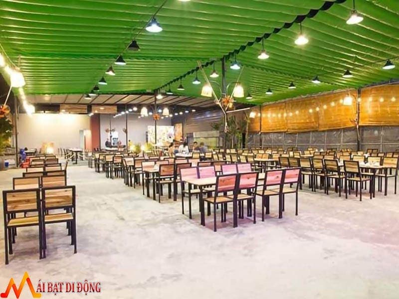 mái che nhà hàng bằng bạt