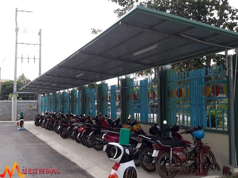 mái che nhà xe bằng tôn