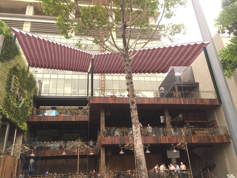 mái xếp sân thượng