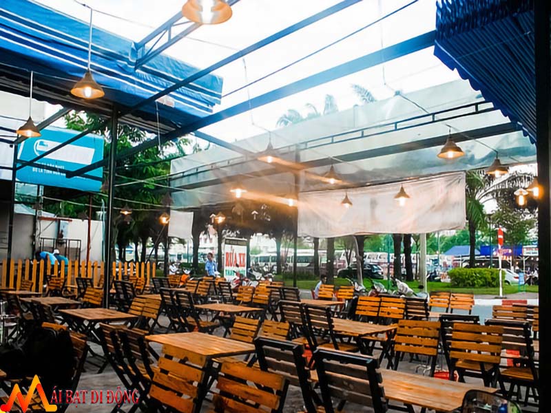 mái che kéo quán nhậu