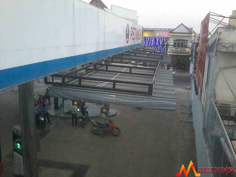 Lắp đặt mái xếp di động tại cây xăng Biên Hòa Đồng Nai