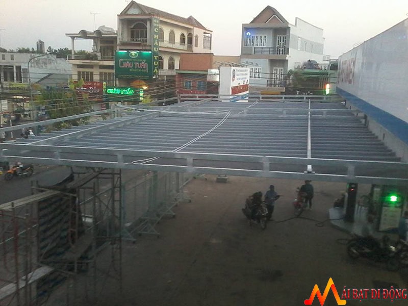 Lắp đặt mái xếp di động tại cây xăng Biên Hòa Đồng Nai