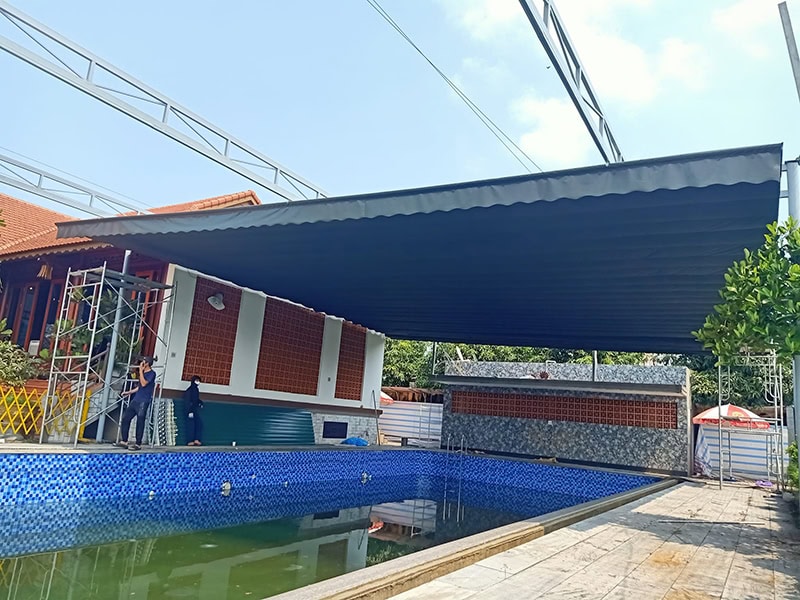 Mái che di động bể bơi tại Kiến Xương Thái Bình